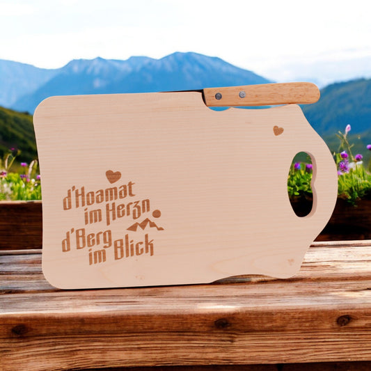 Brotzeitbrettl "d'Hoamat im Herzn" - meinherzschlag.de