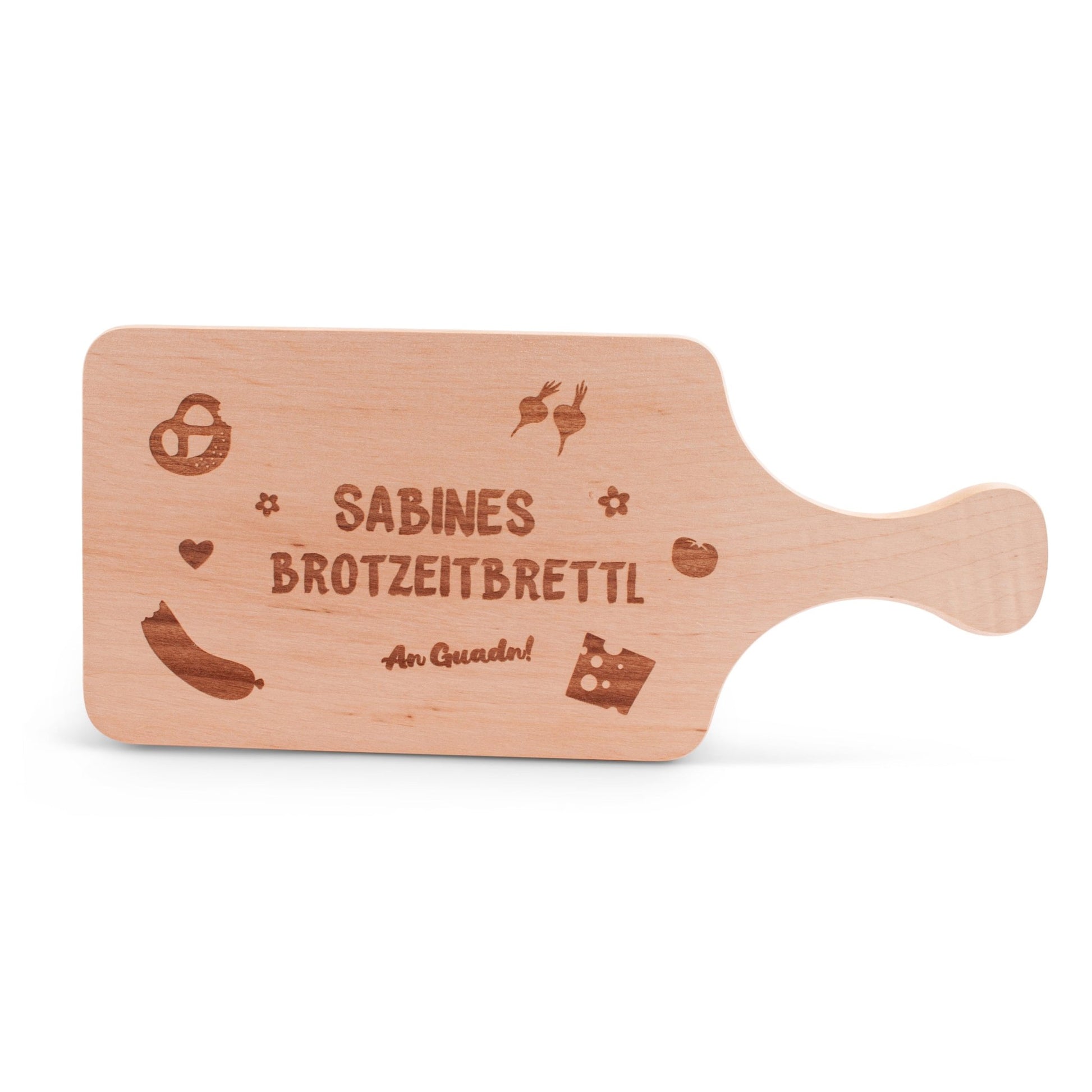 Griff - Brotzeitbrettl "Brotzeit" mit Wunschname - meinherzschlag.de