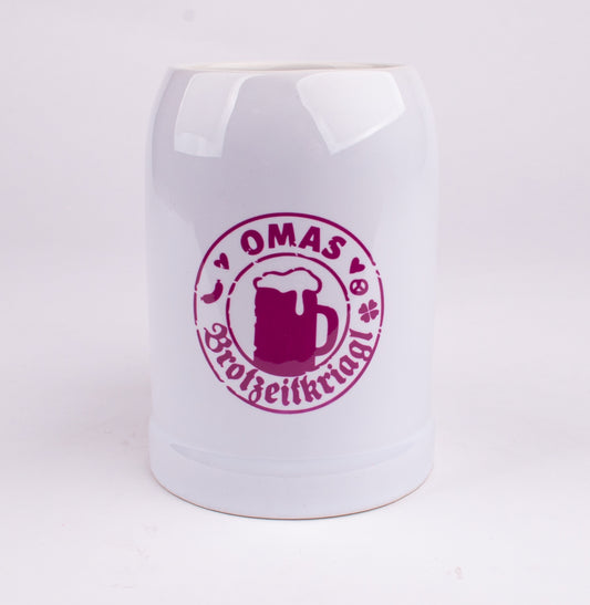 Bierkrug "Omas Brotzeitkriagl" - meinherzschlag.de