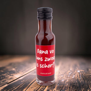 Chilisauce "Oana vo uns zwoa is schorf!" von meinherzschlag – Produktbild 2 von 2.