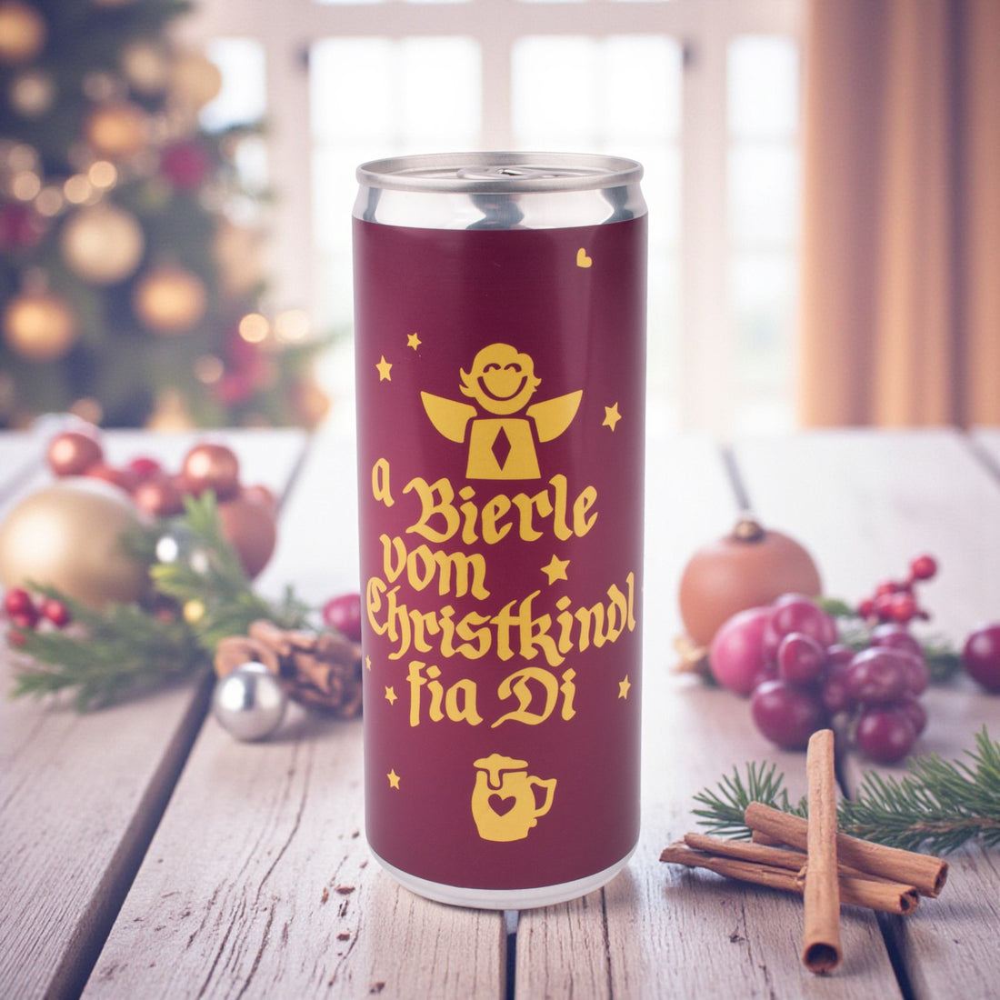 Bierdose &quot;a Bierle vom Christkindl fia Di&quot;