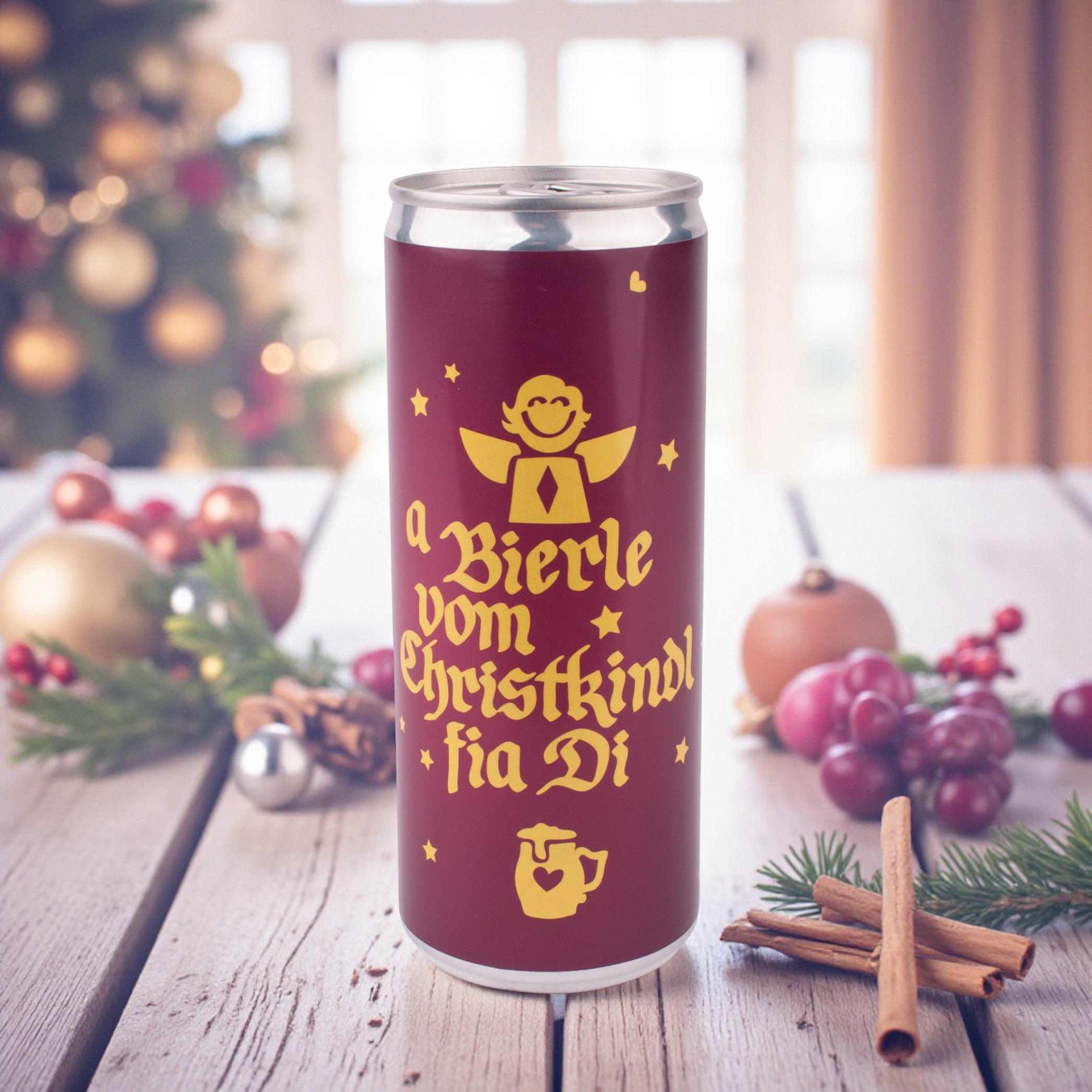 Bierdose &quot;a Bierle vom Christkindl fia Di&quot;