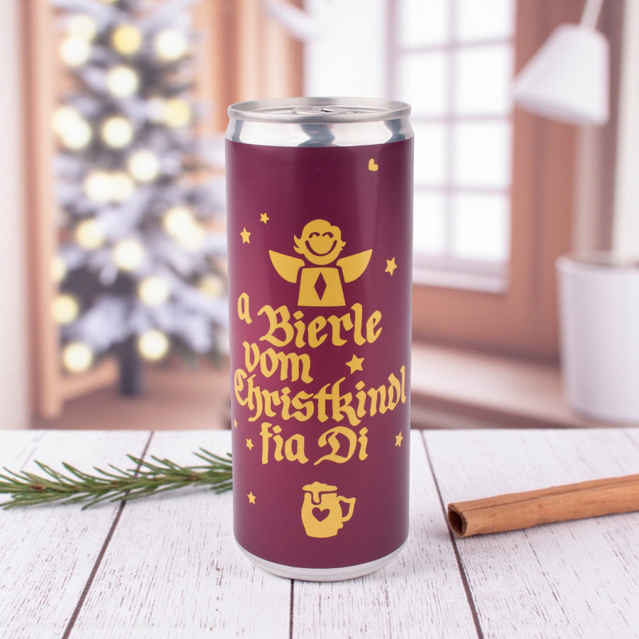 Bierdose "a Bierle vom Christkindl fia Di" - meinherzschlag.de