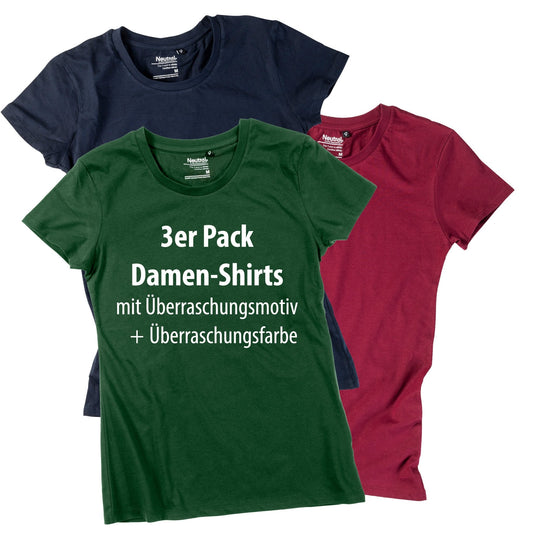 3er Pack Damen - Shirt "Überraschungsmotiv" - meinherzschlag.de