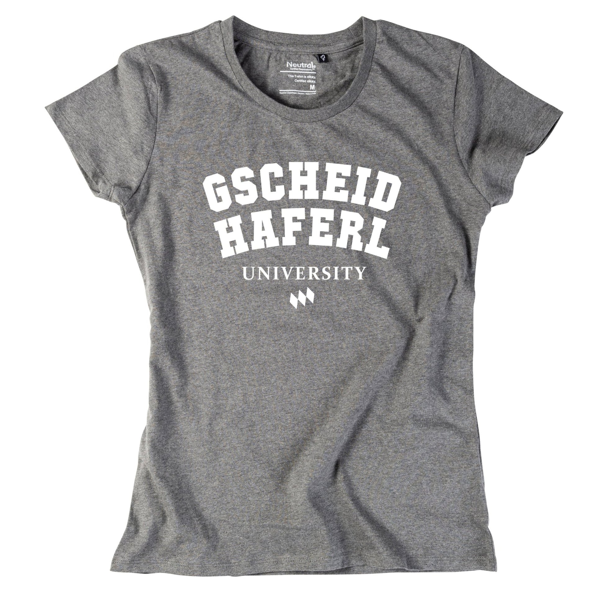Damen - Shirt "Gscheidhaferl University" - meinherzschlag.de