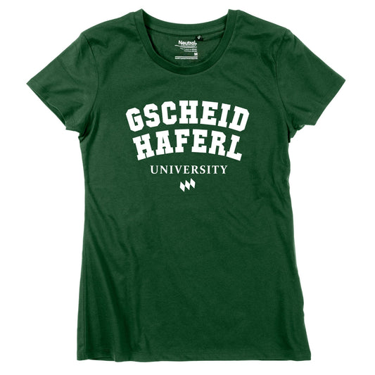 Damen - Shirt "Gscheidhaferl University" - meinherzschlag.de
