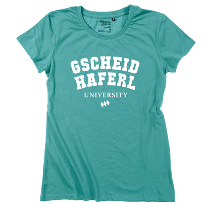 Damen - Shirt "Gscheidhaferl University" - meinherzschlag.de