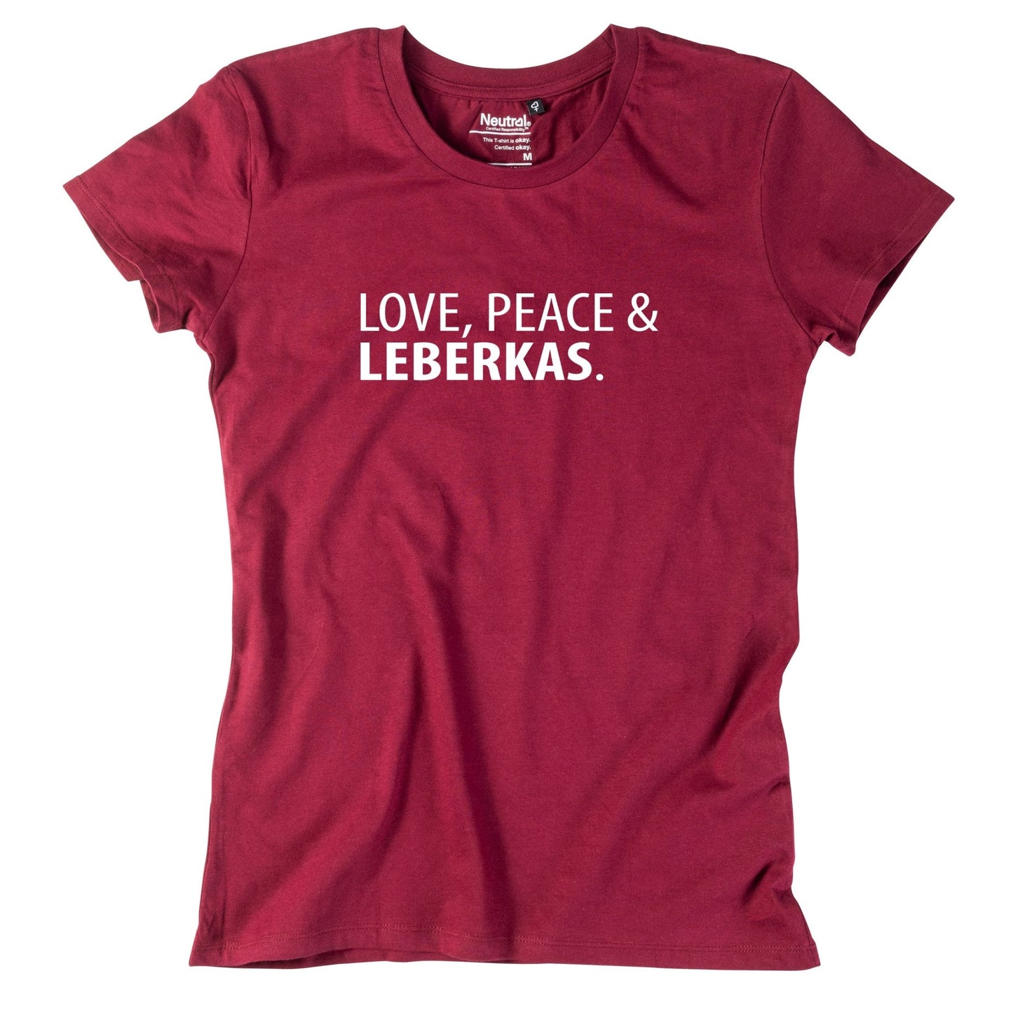 Damen - Shirt "Love, Peace & Leberkas" - meinherzschlag.de