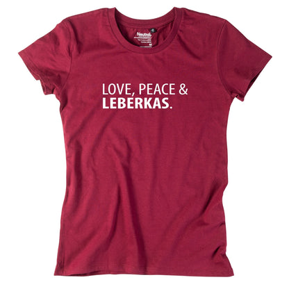 Damen - Shirt "Love, Peace & Leberkas" - meinherzschlag.de