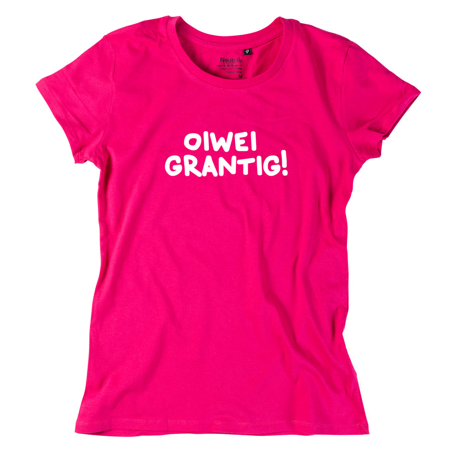 Damen-Shirt "oiwei grantig!" von meinherzschlag – Produktbild 2 von 8.