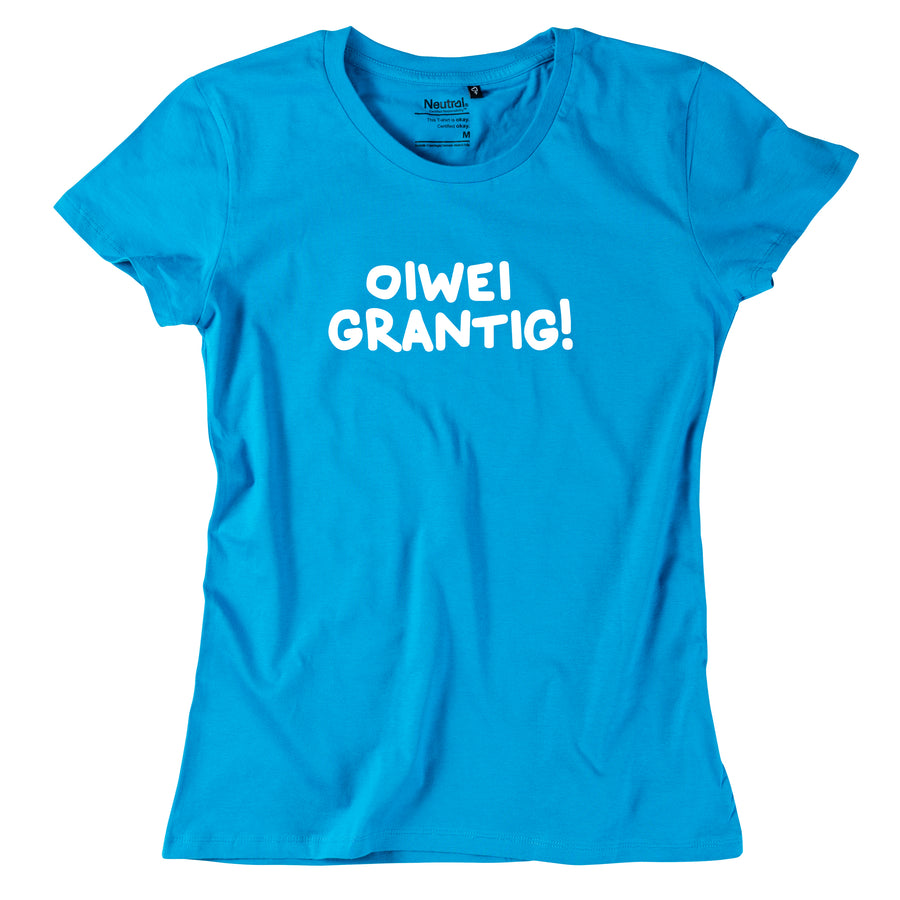 Damen-Shirt "oiwei grantig!" von meinherzschlag – Produktbild 8 von 8.