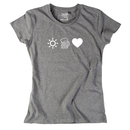 Damen - Shirt "Sun, Bier & Herzl" - meinherzschlag.de