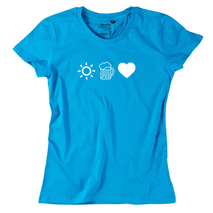 Damen - Shirt "Sun, Bier & Herzl" - meinherzschlag.de