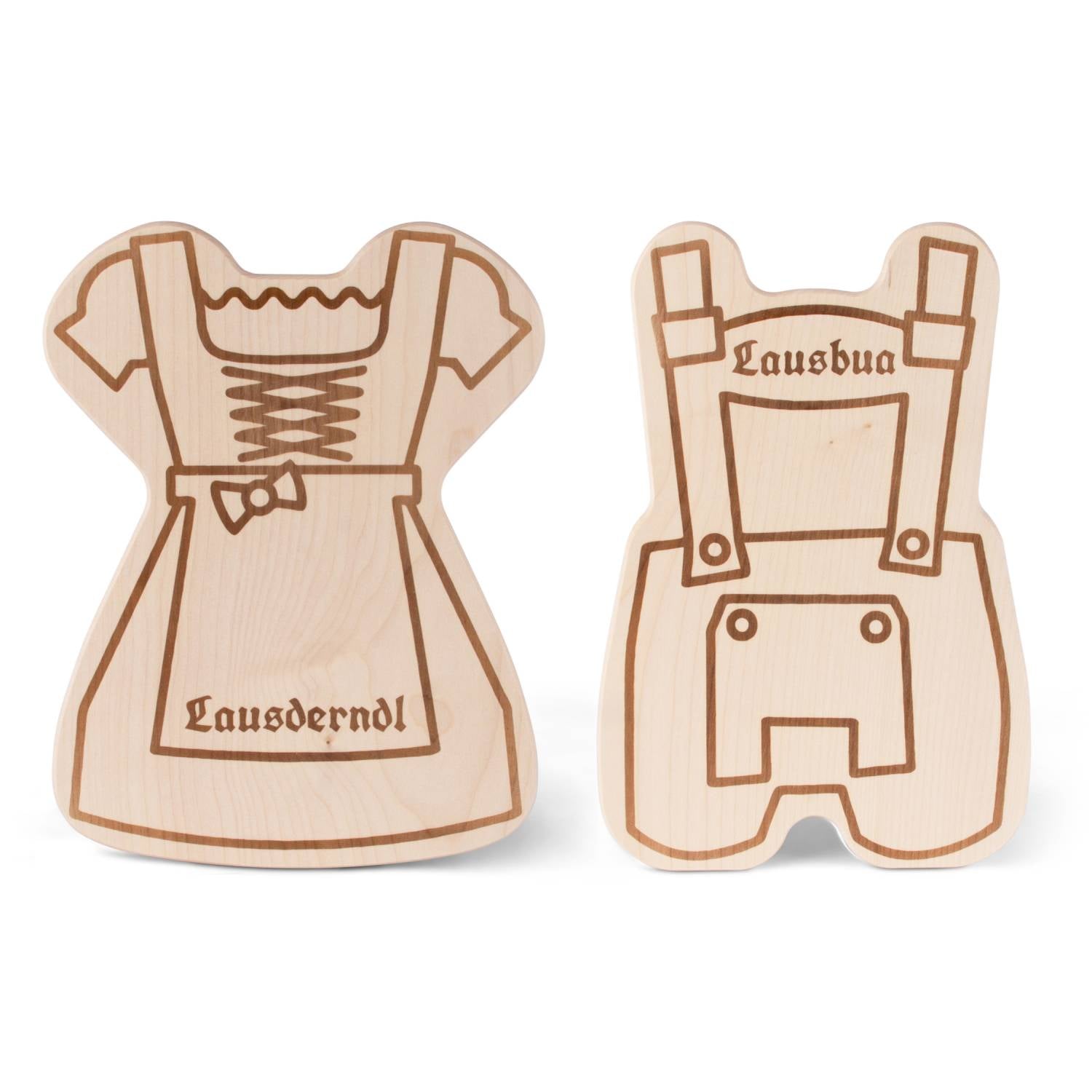 Brotzeitbrettl - Set "Dirndl & Lederhose" - meinherzschlag.de