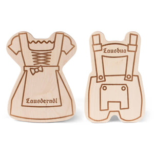 Brotzeitbrettl - Set "Dirndl & Lederhose" - meinherzschlag.de
