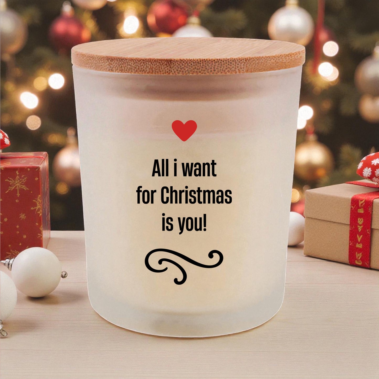 Duftkerze "All i want for christmas is you!" - meinherzschlag.de