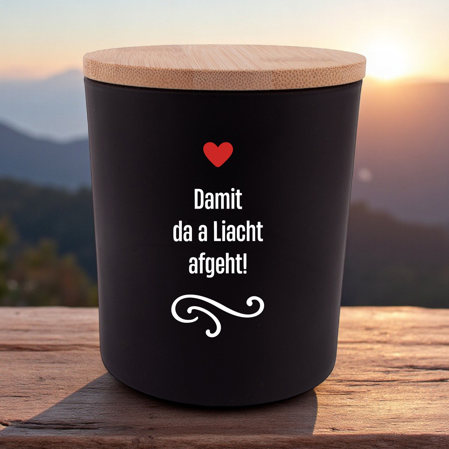 Duftkerze &quot;Damit da a Liacht afgeht!&quot;