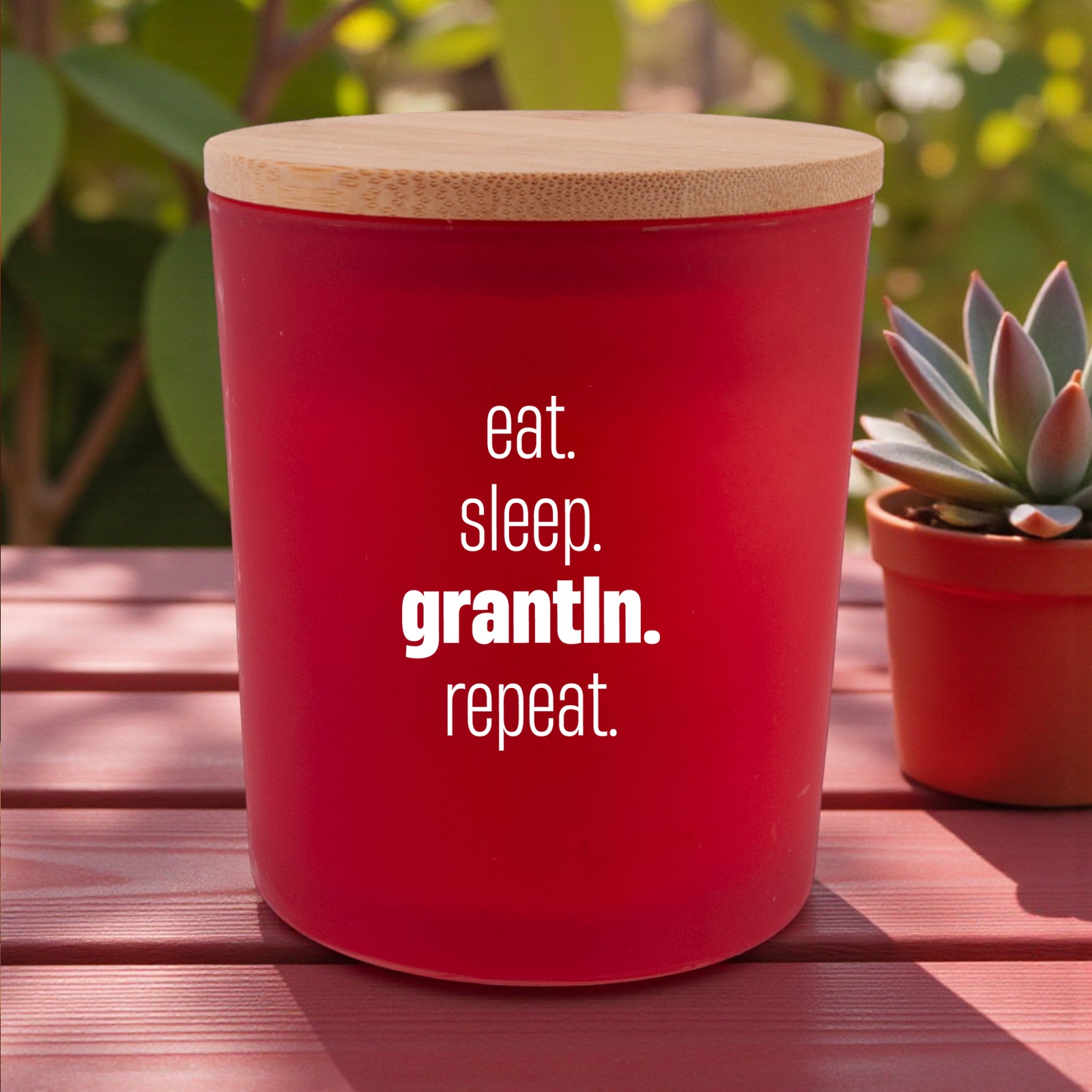 Duftkerze &quot;eat. sleep. grantln. repeat.&quot;