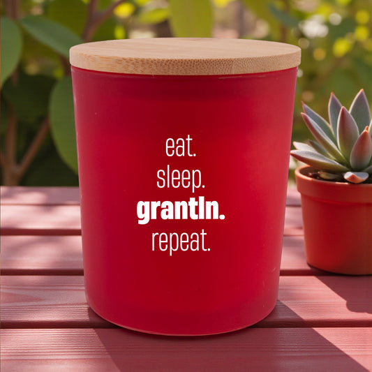Duftkerze "eat. sleep. grantln. repeat." - meinherzschlag.de