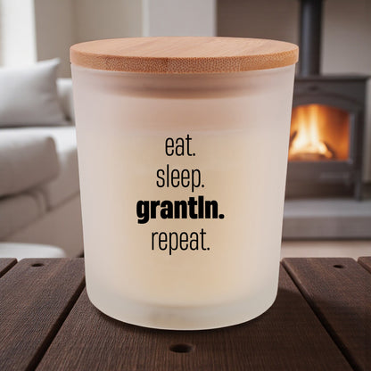 Duftkerze &quot;eat. sleep. grantln. repeat.&quot;