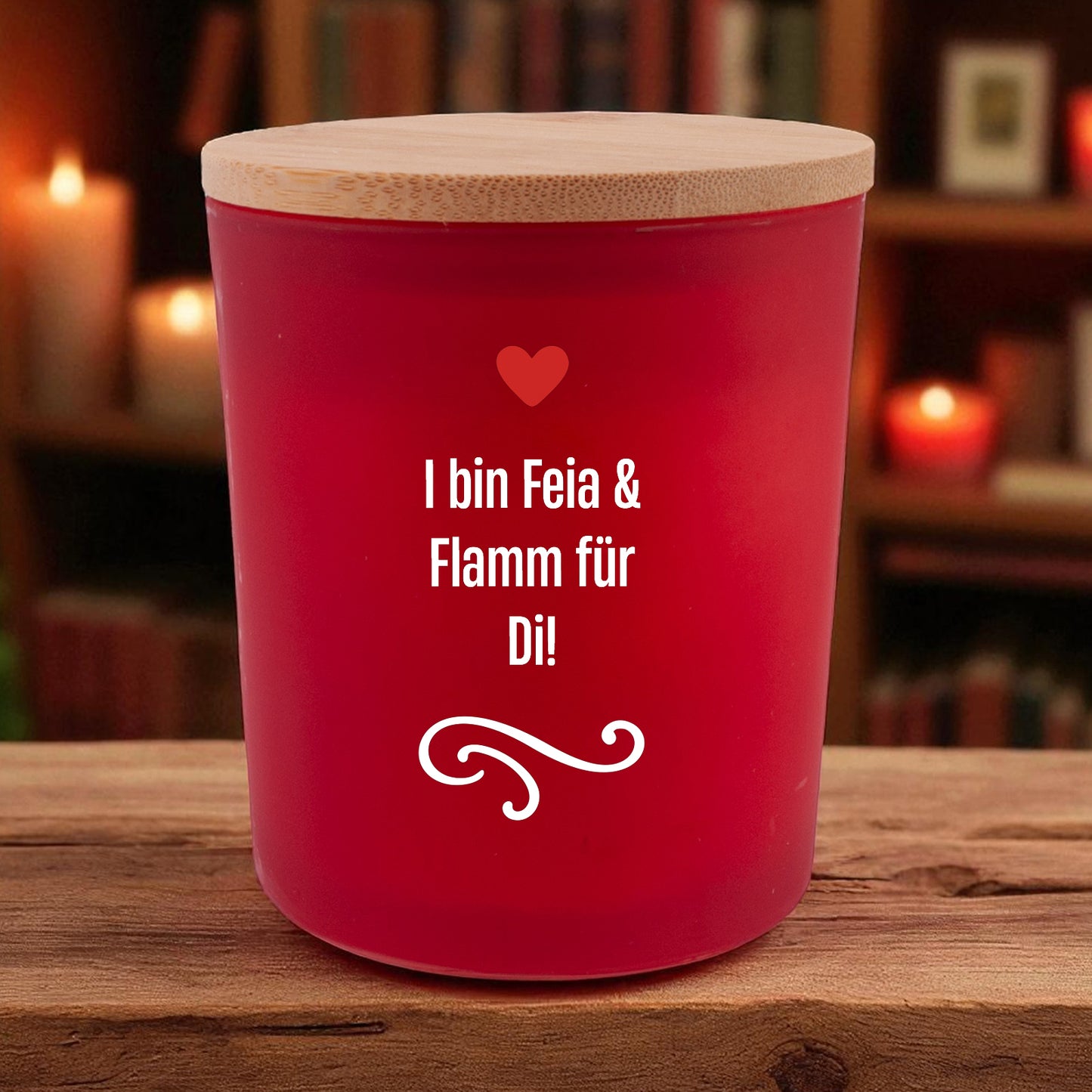 Duftkerze "I bin Feia & Flamm für Di!" - meinherzschlag.de