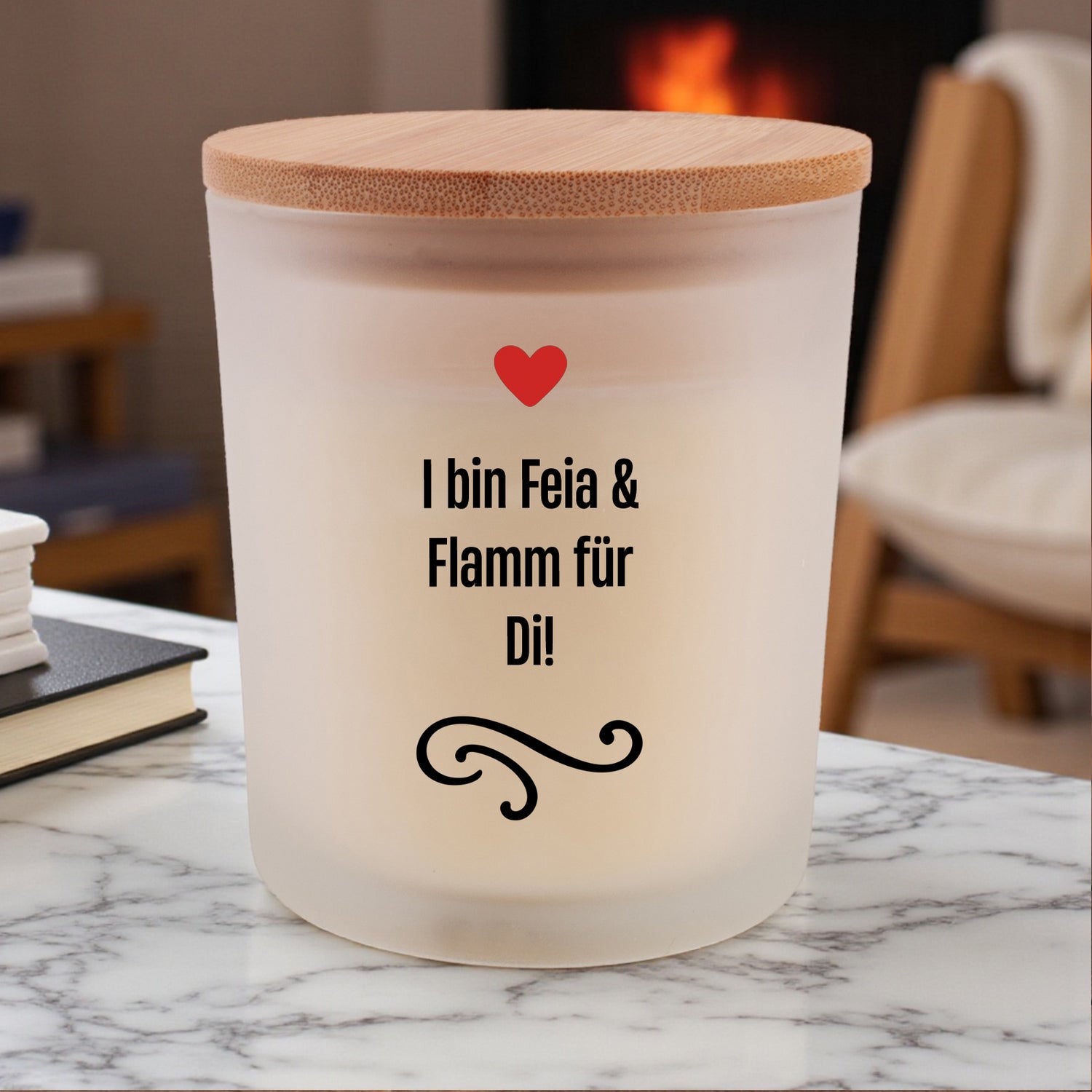 Duftkerze &quot;I bin Feia &amp; Flamm für Di!&quot;