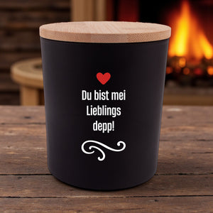 Duftkerze "Du bist mei Lieblingsdepp!" - meinherzschlag.de