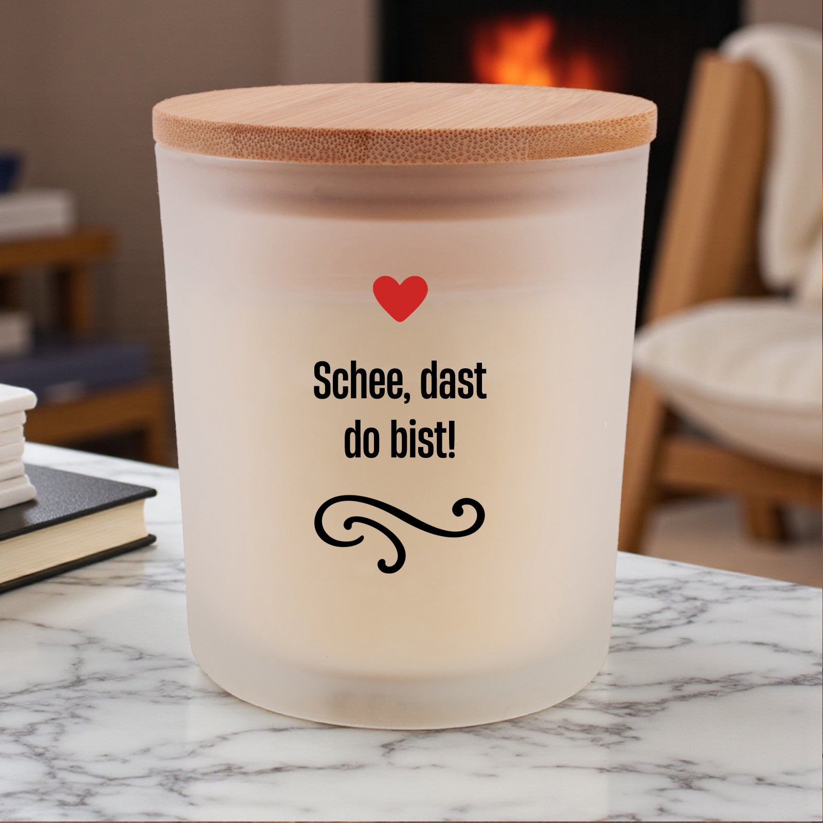 Duftkerze "Schee, dast do bist!" - meinherzschlag.de
