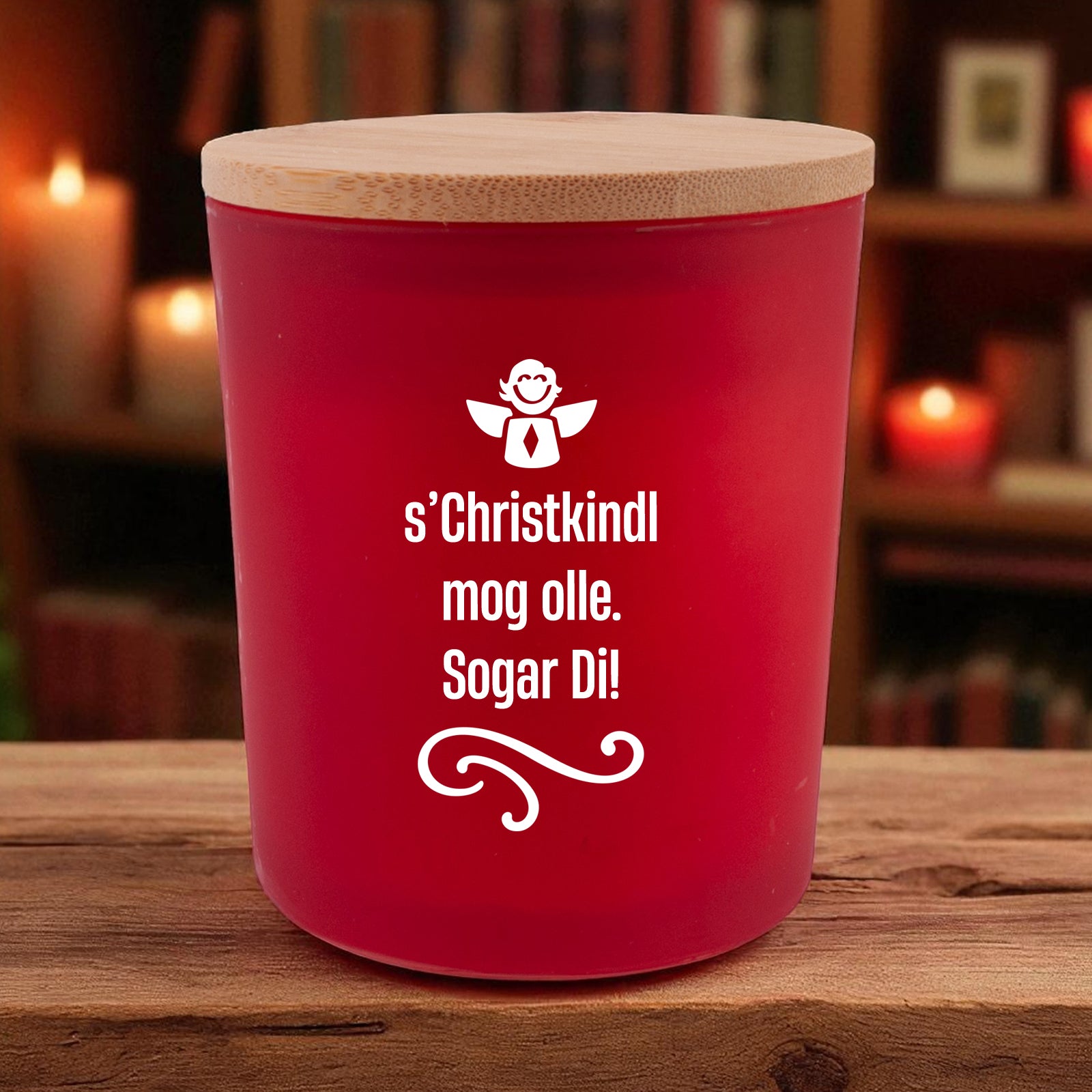 Duftkerze "s'Christkindl mog olle!" - meinherzschlag.de