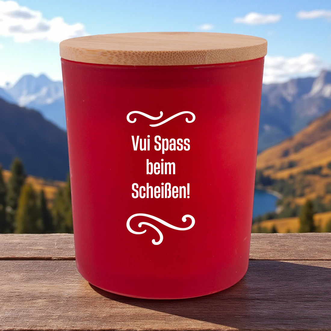 Duftkerze &quot;Vui Spaß beim Scheißen!&quot;