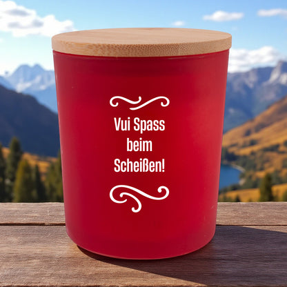 Duftkerze &quot;Vui Spaß beim Scheißen!&quot;