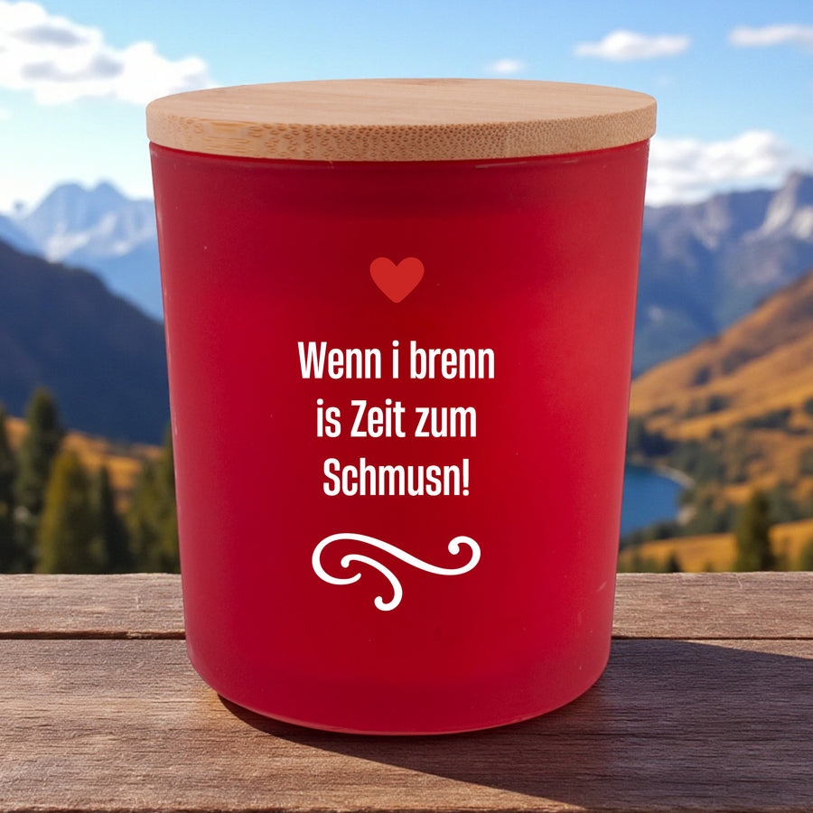 Duftkerze "Zeit zum Schmusn" - meinherzschlag.de