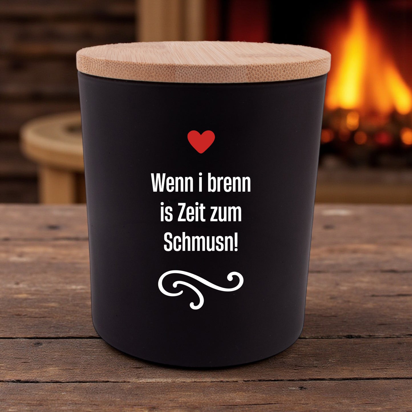 Duftkerze "Zeit zum Schmusn" - meinherzschlag.de