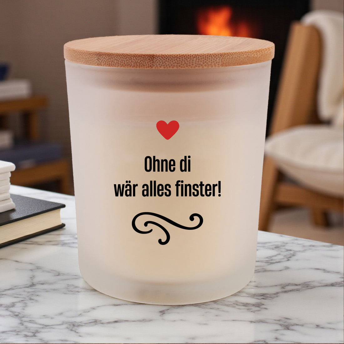 Duftkerze &quot;Ohne di wär alles finster!&quot;