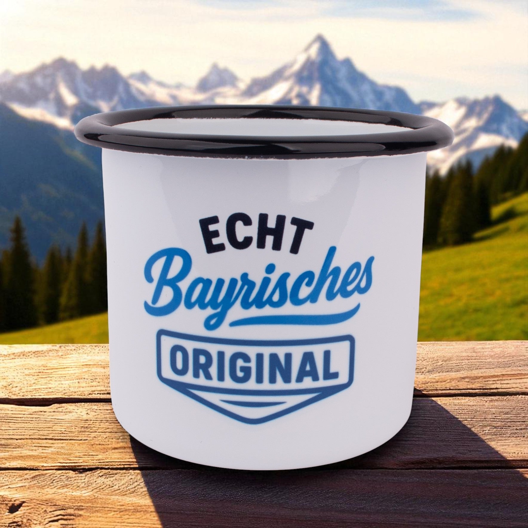 Emaille - Haferl "Echt bayrisches Original" - meinherzschlag.de