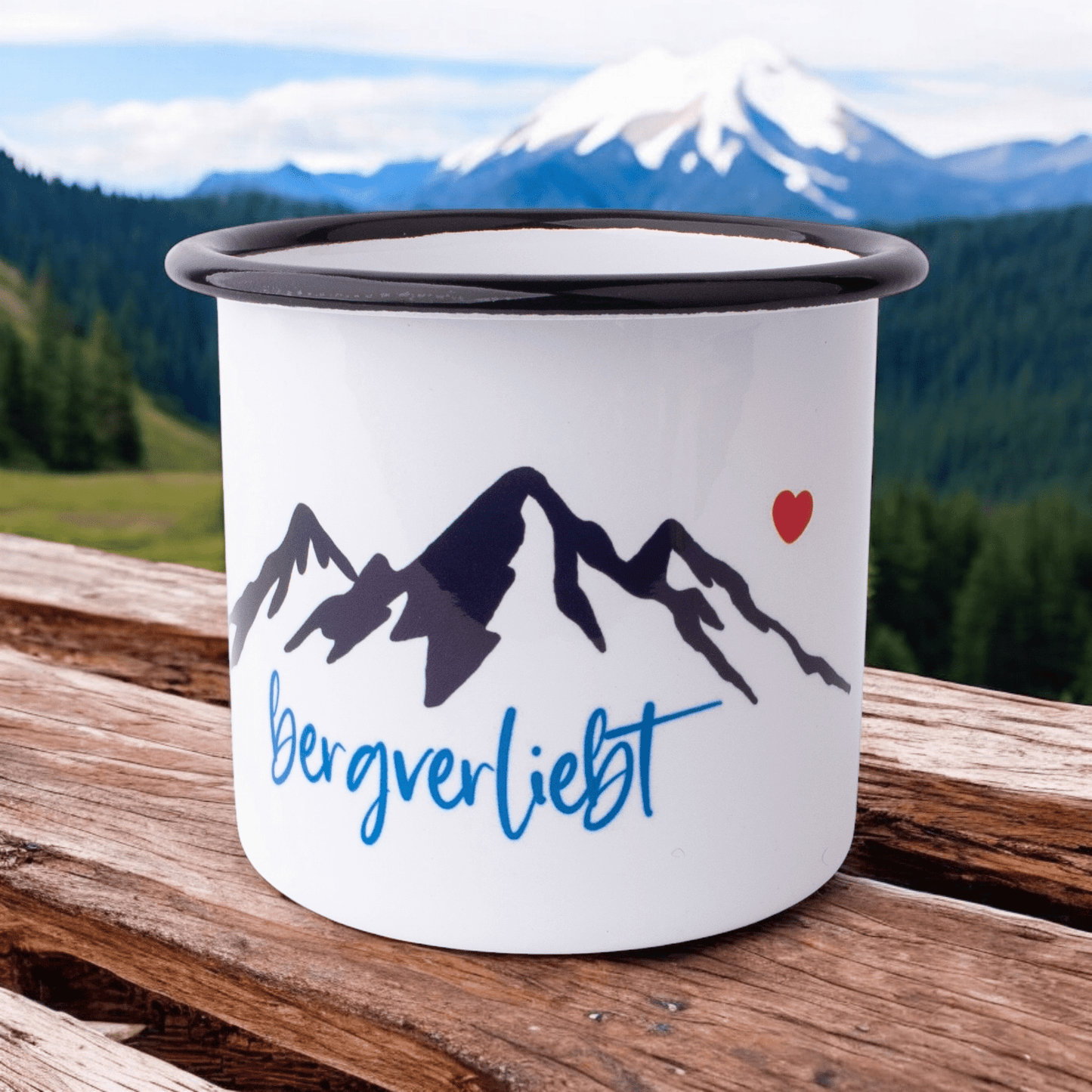 Emaille - Haferl "bergverliebt" - meinherzschlag.de