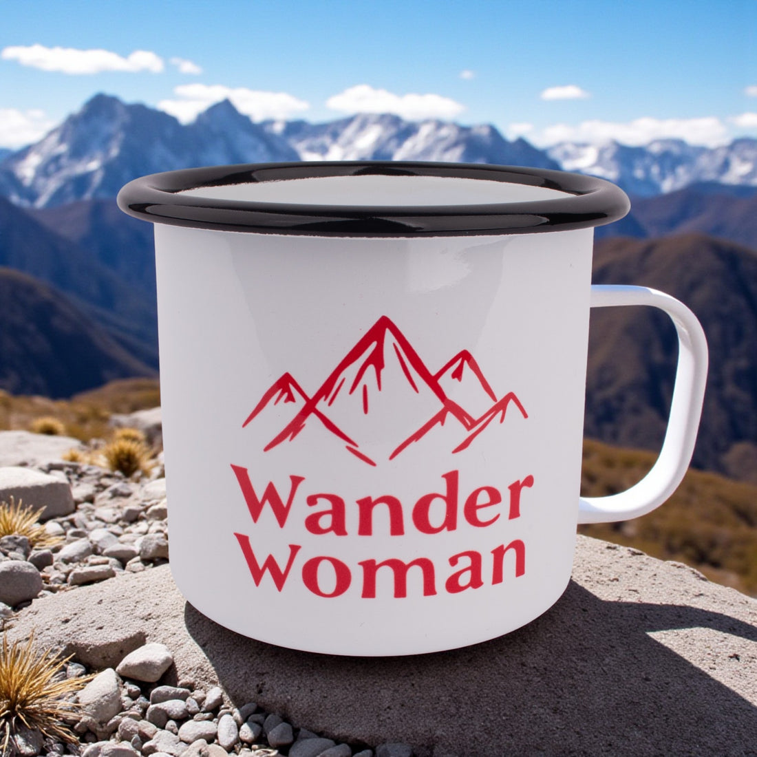 Emaille-Haferl &quot;Wander Woman&quot;