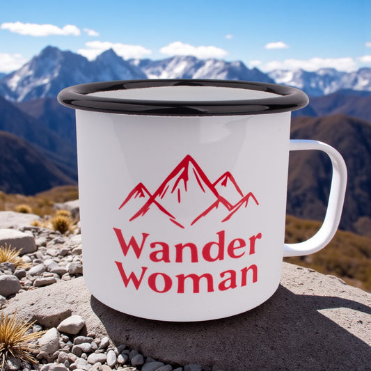 Emaille - Haferl "Wander Woman" - meinherzschlag.de