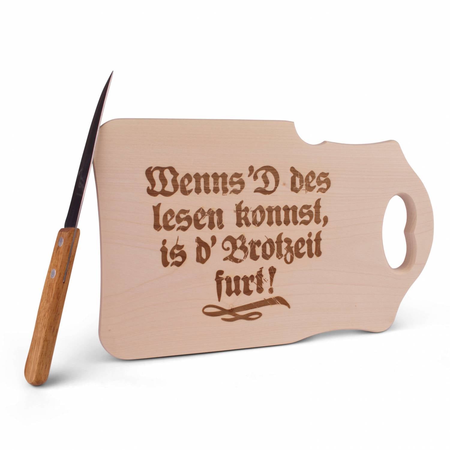 Brotzeitbrettl "d'Brotzeit is furt!" - meinherzschlag.de