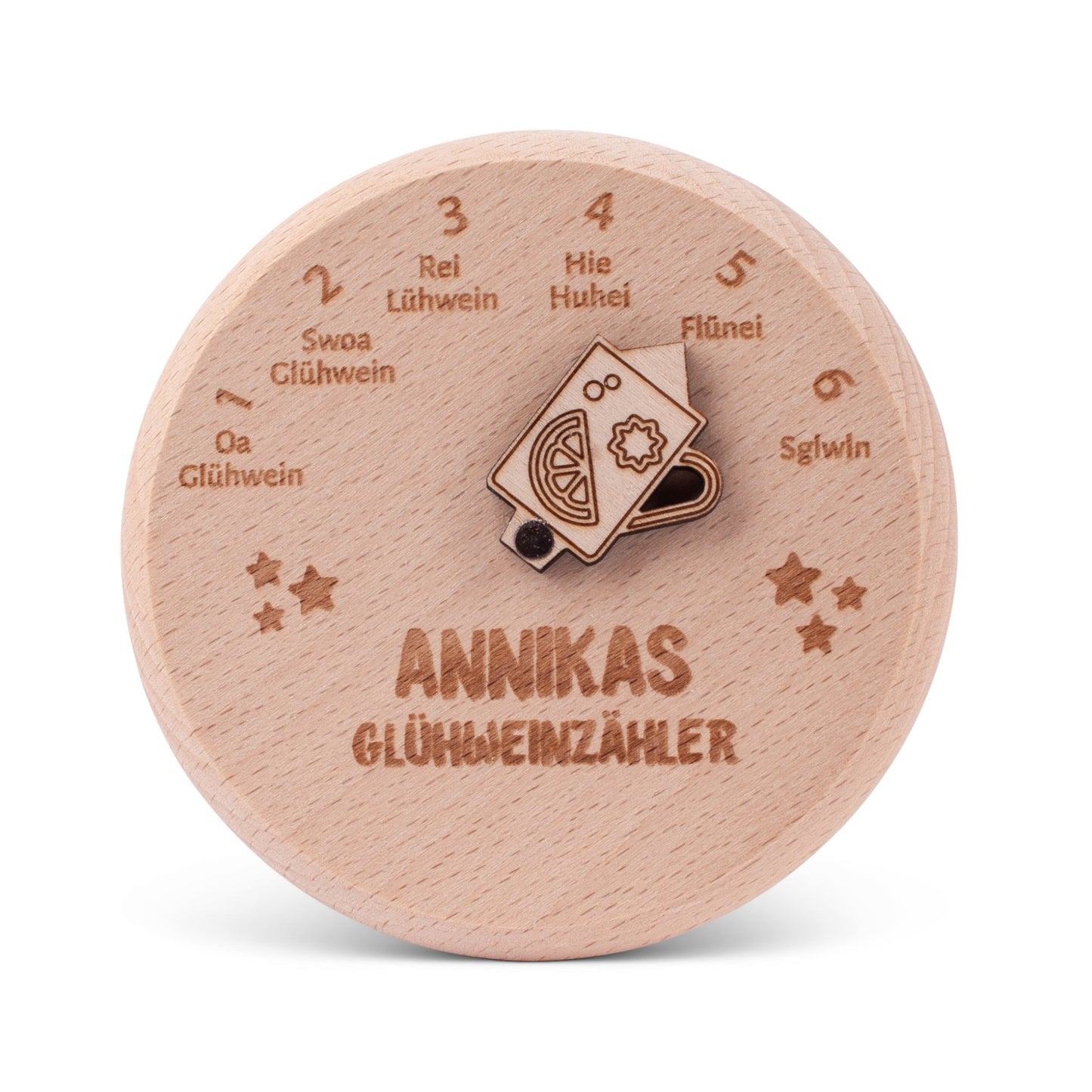Tassendeckel "Glühweinzähler" mit Wunschname - meinherzschlag.de