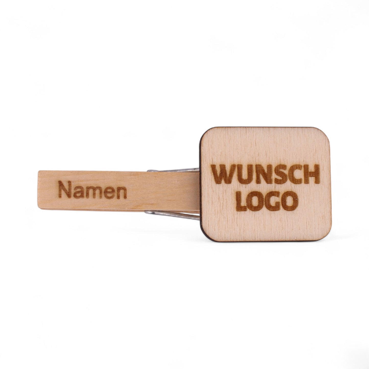 Glupperl/Wäscheklammer "Naturholz" mit Logo + Gravur - meinherzschlag.de