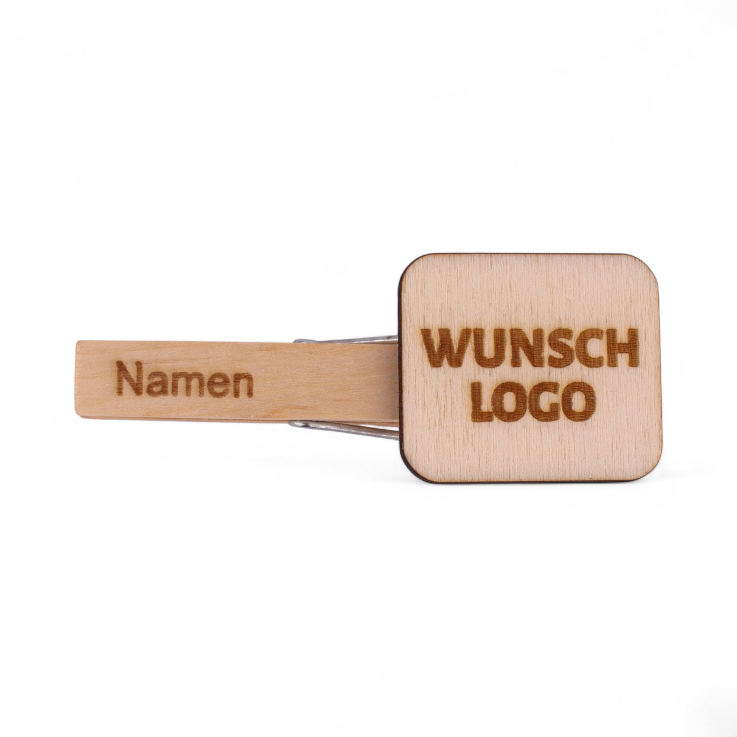 Glupperl/Wäscheklammer &quot;Naturholz&quot; mit Logo + Gravur