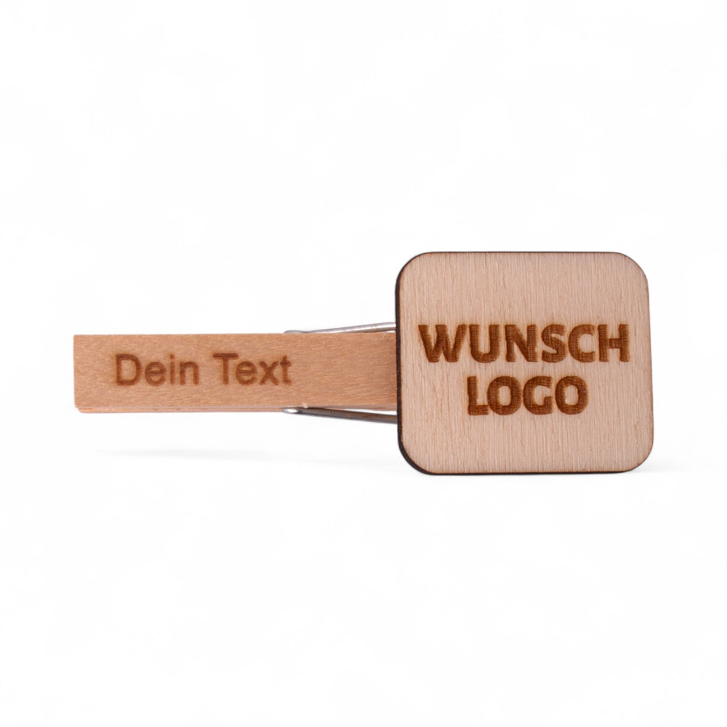 Glupperl/Wäscheklammer "Naturholz" mit Logo + Gravur - meinherzschlag.de