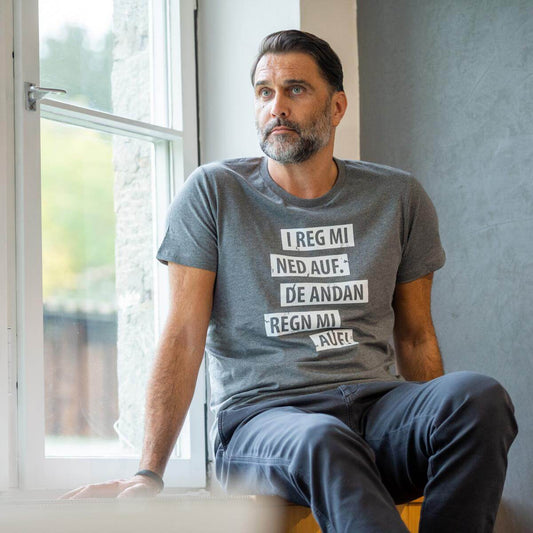 Herren - Shirt "I reg mi ned auf" - meinherzschlag.de