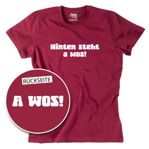 Herren-Shirt "A Wos!" (mit Rückenprint) von meinherzschlag – Produktbild 2 von 8.