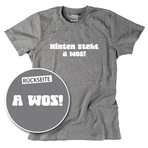 Herren-Shirt "A Wos!" (mit Rückenprint) von meinherzschlag – Produktbild 3 von 8.