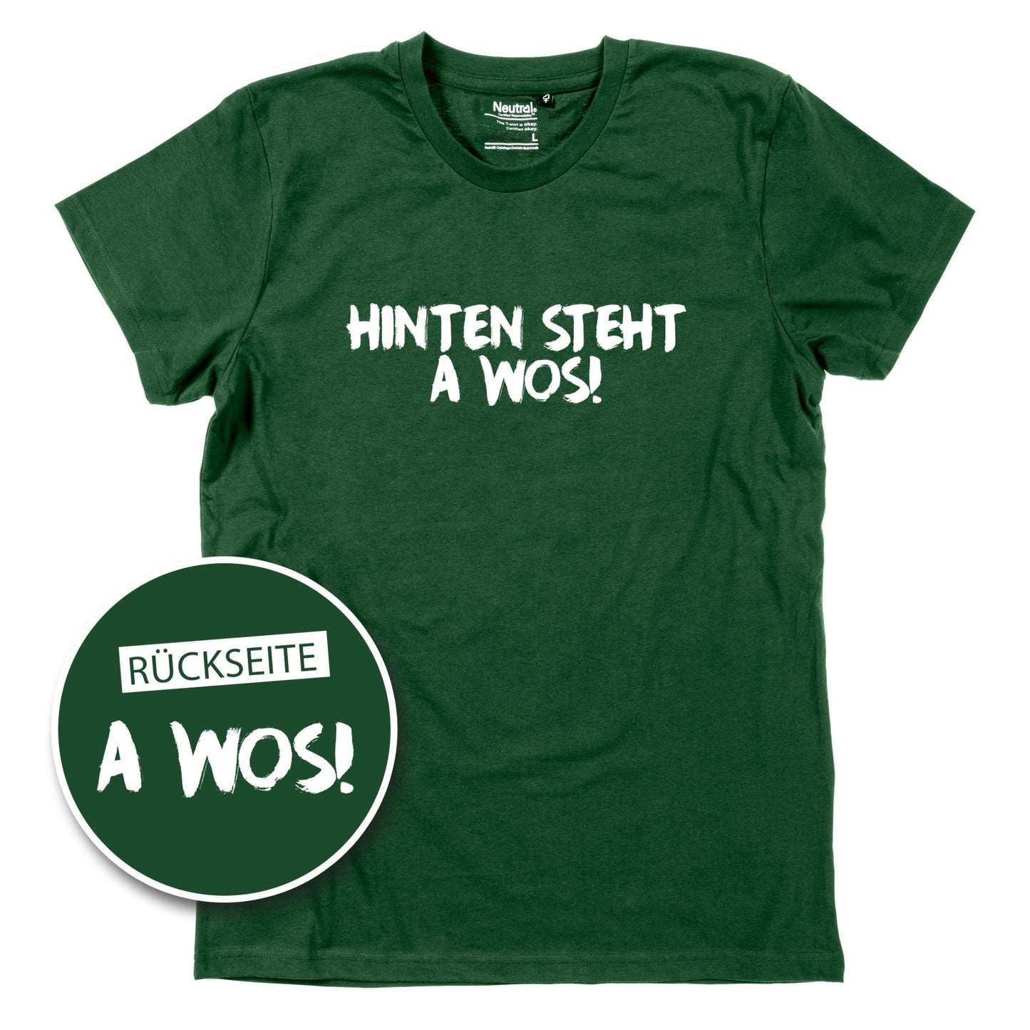 Herren - Shirt "A Wos!" (mit Rückenprint) - meinherzschlag.de