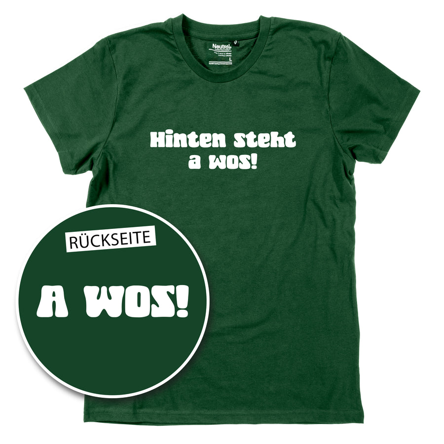 Herren-Shirt "A Wos!" (mit Rückenprint) von meinherzschlag – Produktbild 4 von 8.