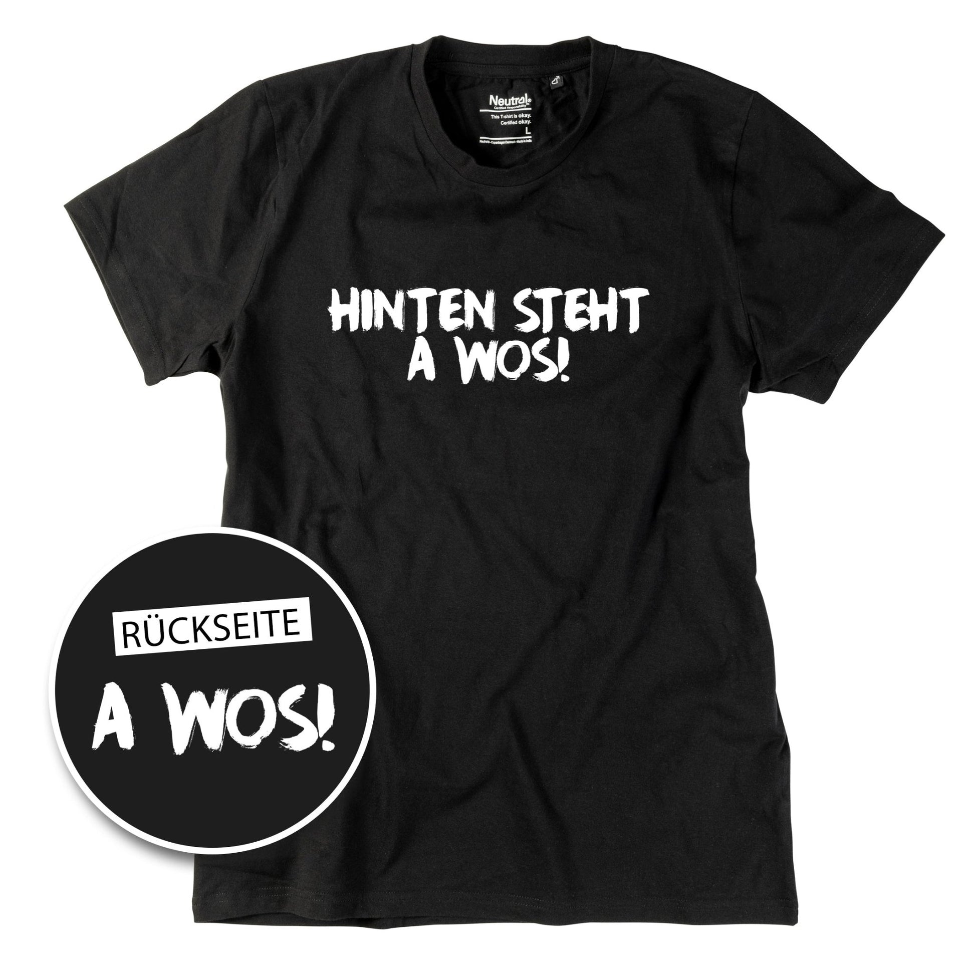Herren - Shirt "A Wos!" (mit Rückenprint) - meinherzschlag.de