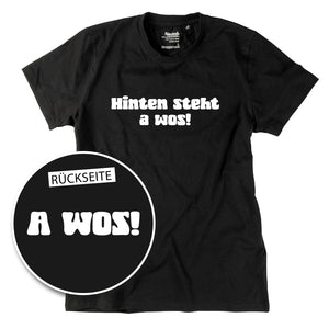 Herren-Shirt "A Wos!" (mit Rückenprint) von meinherzschlag – Produktbild 8 von 8.
